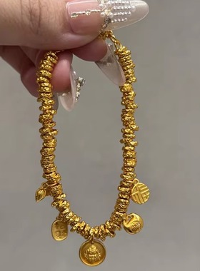 古法财神小胖福盘缠手链女士款新款招财纳福中式国风手串配饰首饰