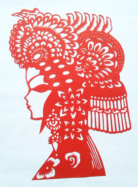 楚艺馆 剪纸窗花 工艺品 貂蝉 剪纸画 中国特色手工艺 家居装饰画