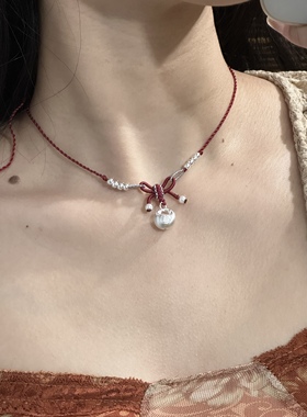 足银999胖福蝴蝶结吊坠实心在逃公主项链女送女友闺蜜圣诞节礼物