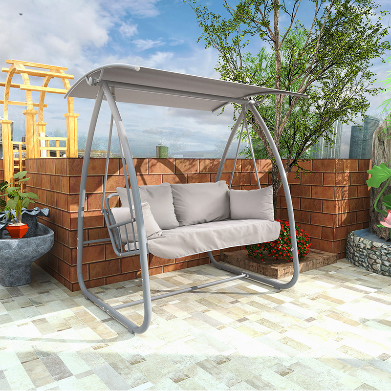 户外秋千庭院室外全铝家用阳台吊椅 仙作古木记户外秋千