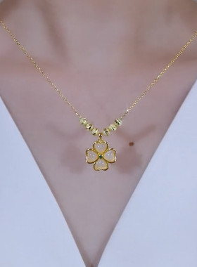 猫眼石钛钢女转运珠花朵