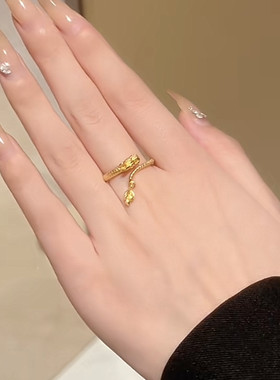 女中国风本命年生肖龙戒指