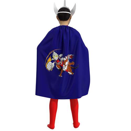 奥特曼衣服2023新款男儿童cosplay超人泰罗奥特曼服装图案连体衣 - 图0