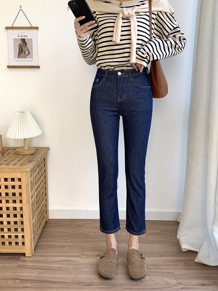 大码女装秋季新款高腰直筒牛仔裤2023年显瘦胖妹妹韩版九分烟管裤,淘宝优惠券,粉丝福利购,淘宝优惠卷