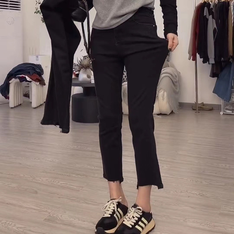 2025春季新款显瘦高腰大码牛仔裤女胖妹妹弹力九分小直筒烟管裤子,淘宝优惠券,粉丝福利购,淘宝优惠卷