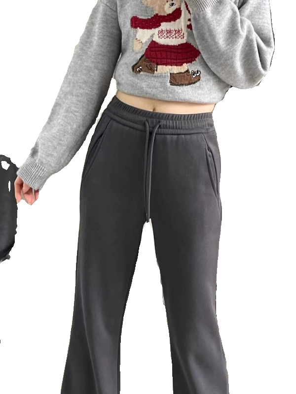 春秋新款梨形身材大码休闲微喇裤女运动卫裤遮胯弹力直筒喇叭裤子,淘宝优惠券,粉丝福利购,淘宝优惠卷