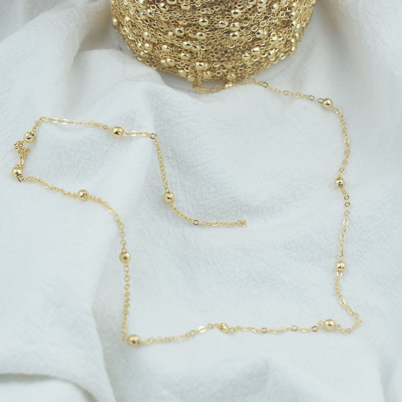 18k纯铜3.5mm扁O夹珠球链蛇骨链条手工diy古风发簪流苏发饰品配件,淘宝优惠券,粉丝福利购,淘宝优惠卷