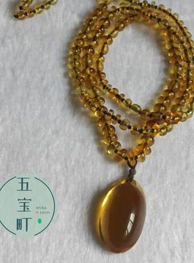 五宝町琥珀福贝吊坠手串项链毛衣链