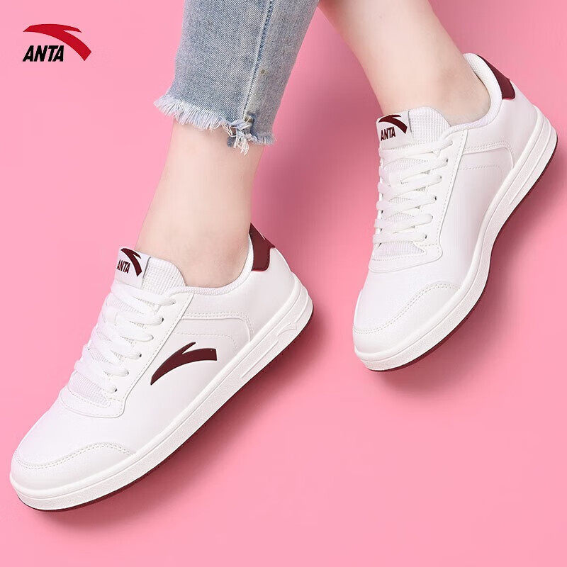 安踏板鞋女鞋2025冬季新款低帮休闲鞋子小白鞋初中生轻便运动鞋女,淘宝优惠券,粉丝福利购,淘宝优惠卷