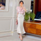 Feijie Customized 2026 Swing Collar Satin Chiffon Shirt Women's Summer Temperament Ruffled Ribbon Feifei Sleeve Slim Top