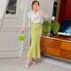 Feijie Customized 2026 Swing Collar Satin Chiffon Shirt Women's Summer Temperament Ruffled Ribbon Feifei Sleeve Slim Top