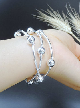 前缘s925纯银多圈手链女缠绕新年