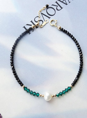 波西米亚风珍珠手镯情人节礼物