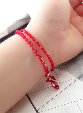 小心愿 双层手链女叠戴奥地利施家水晶手串好运转运吉祥礼物ins风