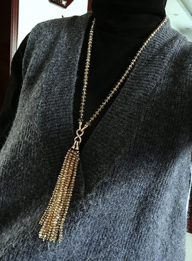 奥地利水晶毛衣链挂件项链配饰