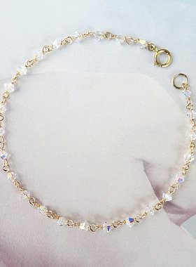 小众奥地利美国绕线超闪水晶手链