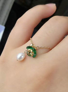 水晶小众纯天然珍珠戒子