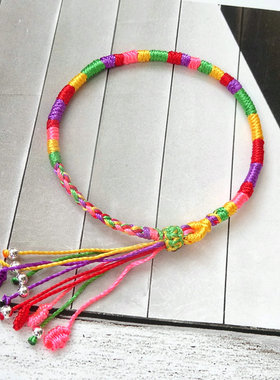 端午节手绳编织五色线情侣