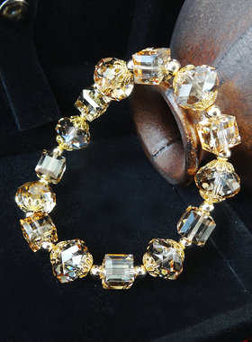 璀璨明星款首饰品包金水晶手链