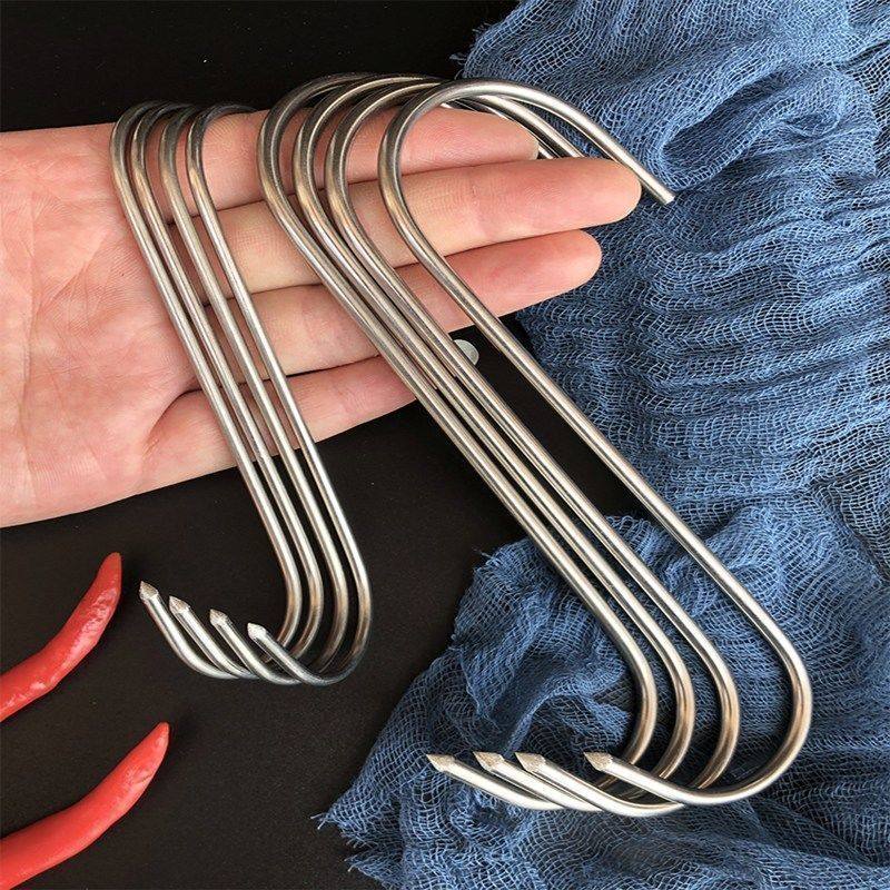 腊肉挂钩不锈钢S型晒腊鱼挂烤鸭香肠猪肉尖头勾子加粗S钩挂肉钩子,淘宝优惠券,粉丝福利购,淘宝优惠卷