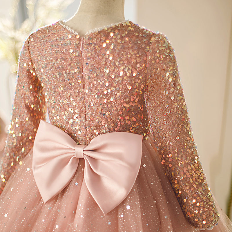 女童长袖小礼服春季花童婚礼高端公主裙轻奢浪漫甜心风钢琴演出服,淘宝优惠券,粉丝福利购,淘宝优惠卷