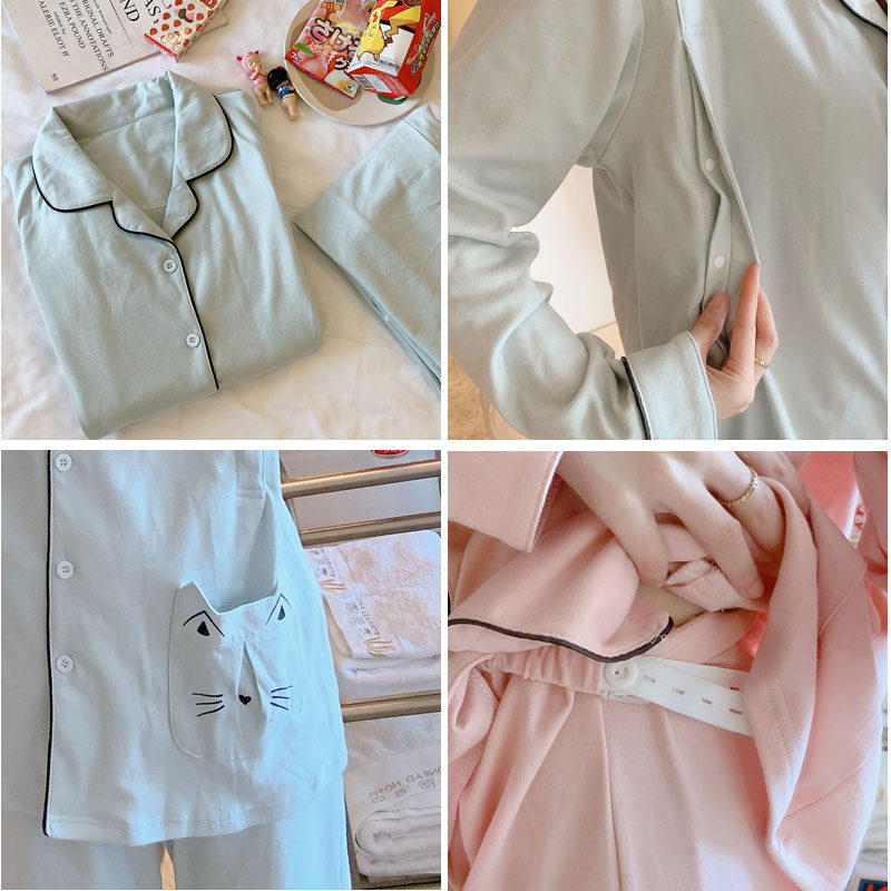 大码孕妇喂奶哺乳衣家居服套装睡衣 韵娜世家家居服套装