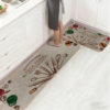 Simple linen kitchen floor mat is water-absorbent, non-slip and oil-proof