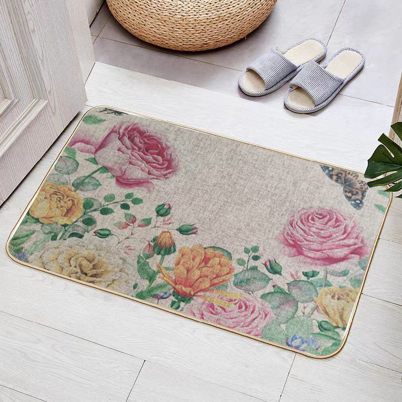 满就减亚麻地垫特价客厅脚垫耐脏防滑复古花卉吸水2025防滑地垫,淘宝优惠券,粉丝福利购,淘宝优惠卷