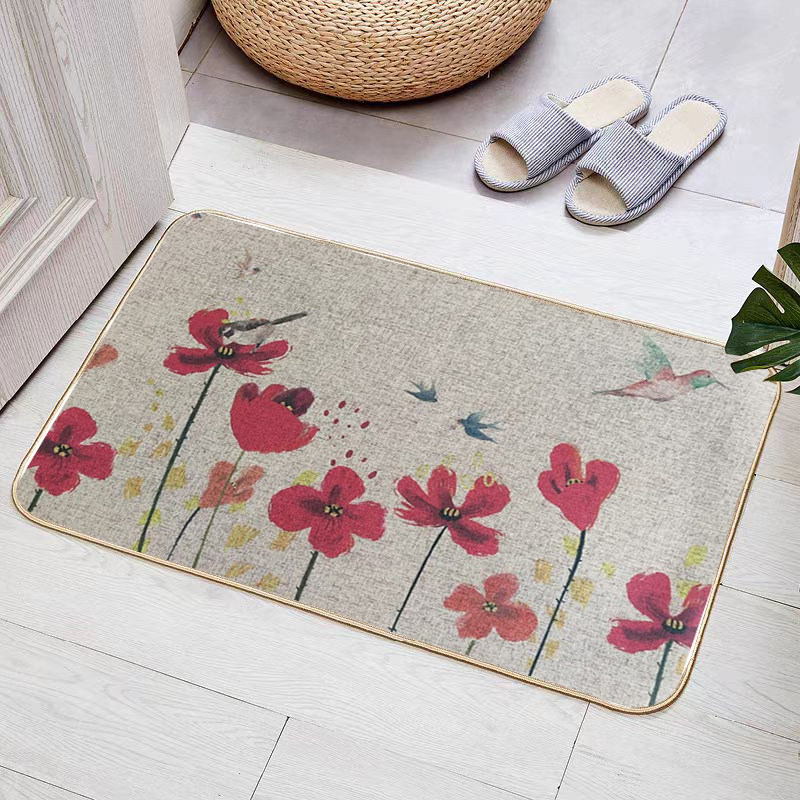 满就减亚麻地垫特价客厅脚垫耐脏防滑复古花卉吸水2025防滑地垫,淘宝优惠券,粉丝福利购,淘宝优惠卷