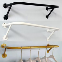 Clotheshorse stationary side wall clothes hanger wall-mounted hanging clothes pole indoor simple stainless steel bracket cloak holder