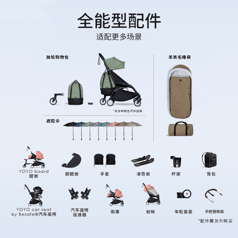 Stokke YOYO²全能型轻便车6月龄+婴儿推车套装伞车避震 - 图3