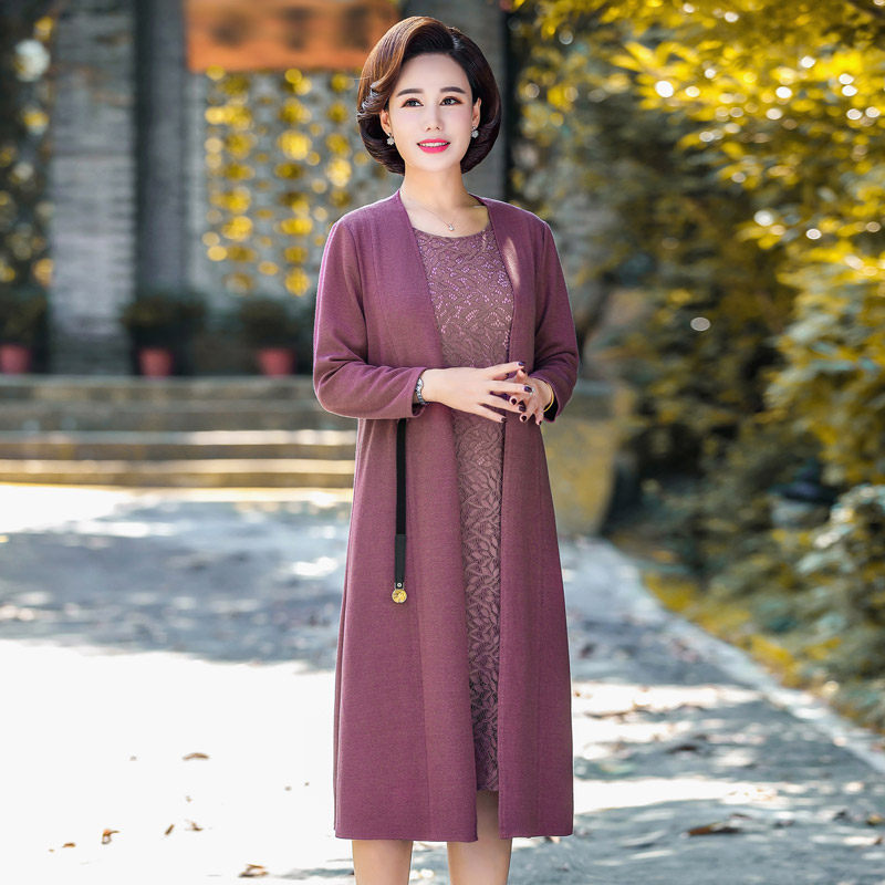 中年连衣裙春秋装2020两件套裙子 意心昌中老年女装