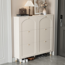 Cream Wind Capers Solid Wood Shoes Cabinet Home Doorway Ultra Slim Style Brief Approxen for small family Type into the door side cabinet