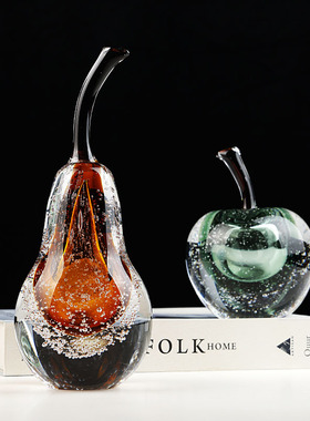 平安顺利苹果梨琉璃摆件家居桌面装饰品轻奢客厅玄关创意乔迁礼物