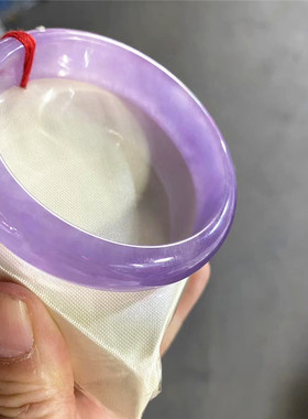 天然紫罗兰翡翠手镯男女款缅甸翡翠阳绿飘花玉镯贵妃手镯公主手镯