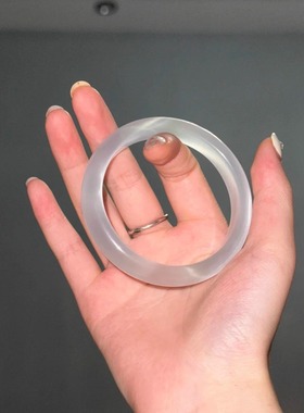 天然高冰珠宝翡翠白月光猫眼石女款冰透玉髓玉镯镯子玉手镯石琉璃