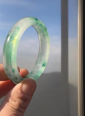 和田玉翡翠平替石英岩独龙玉冰种飘绿手镯高冰飘花玉镯带证书礼盒