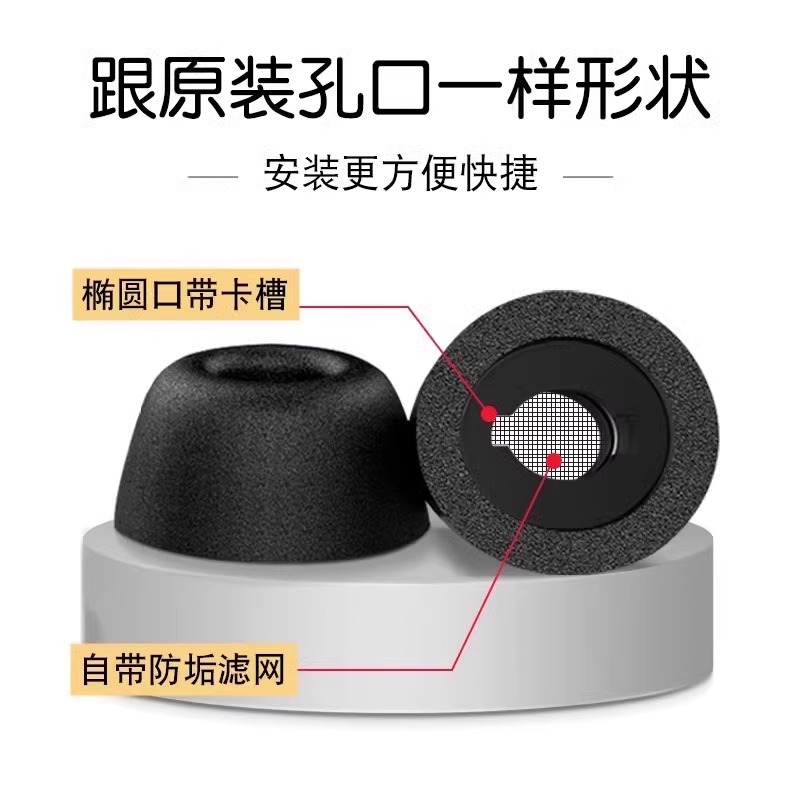 适用OPPO Enco Free4蓝牙耳机套oppo enco Free3入耳式记忆海绵耳塞耳帽free2耳冒套enco free4耳机替换配件 - 图1