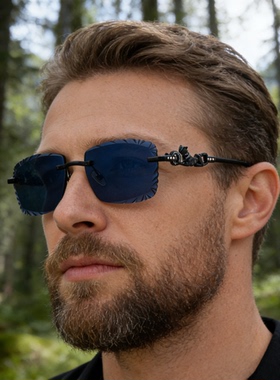 欧美跨境豹子水钻跨境无框太阳镜