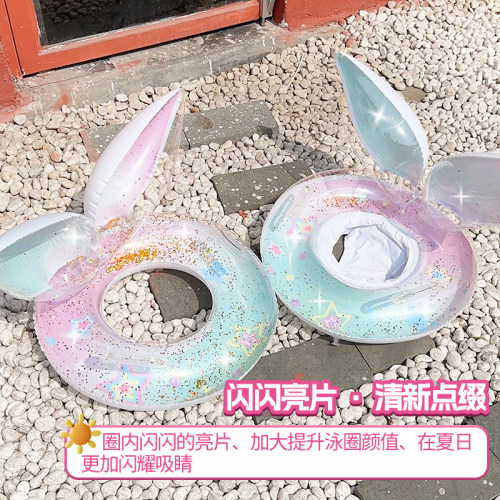 儿童游泳圈加厚坐圈浮力圈防侧翻不呛水男孩女童初学者宝宝腋下圈 - 图2