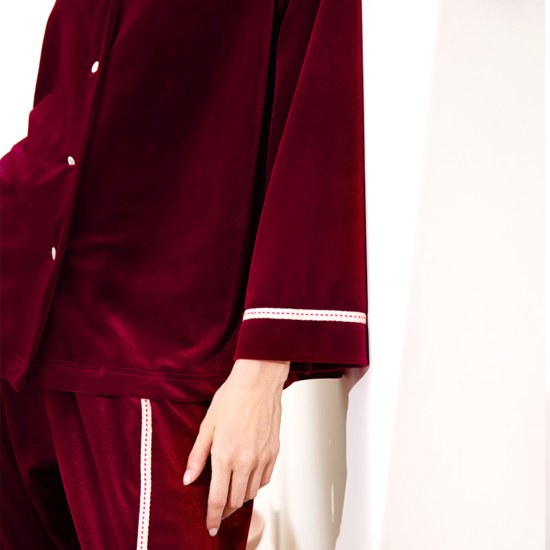 秋冬金丝绒两件套装桑蚕丝丝绒睡衣 珊目尔睡衣/家居服套装