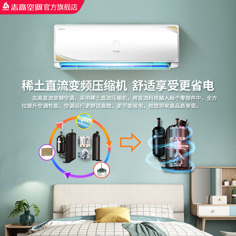 志高gv12bt9冷暖双温1.5 p空调 志高空调空调