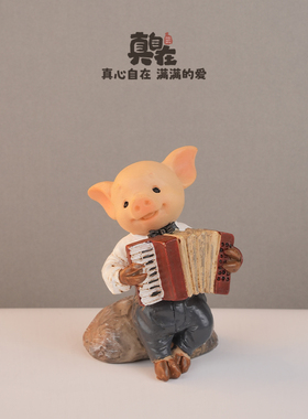 创意音乐家小猪摆件装饰品可爱