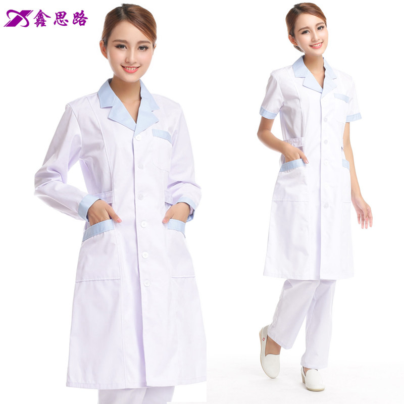 鑫思路药店女长袖冬装药房白大褂 鑫思路医护制服