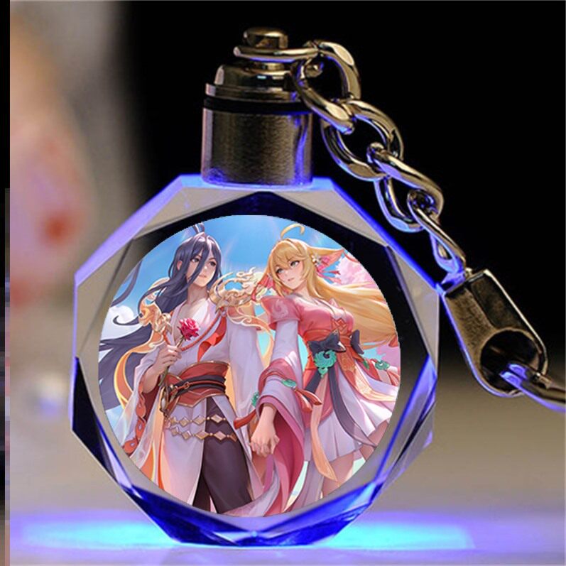 王者荣耀水晶王者荣耀水晶挂件钥匙扣吕布逐霄战戟纪念虞姬夏日便利店定制毕业