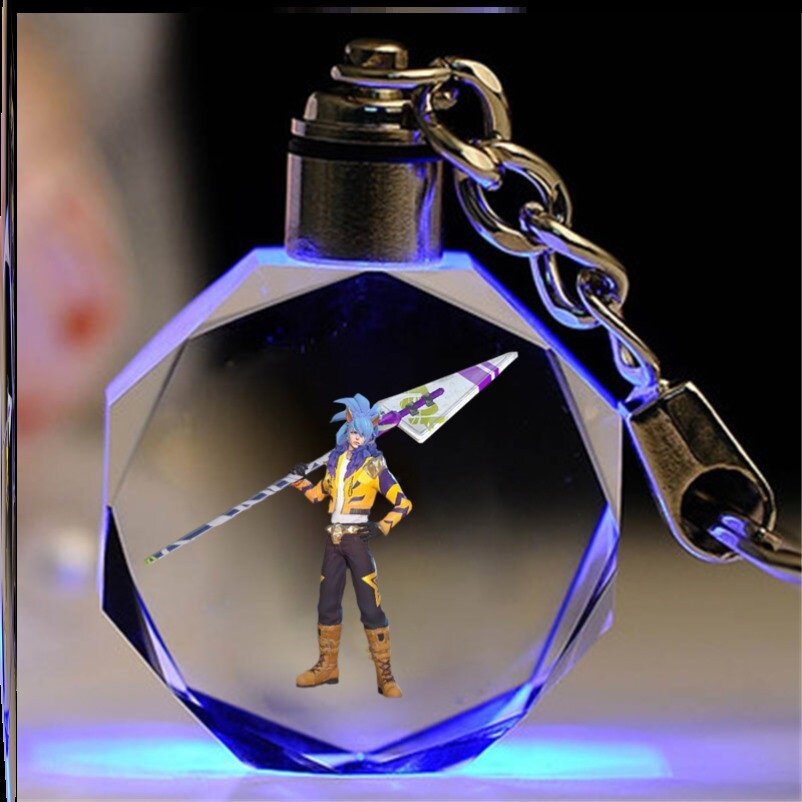王者荣耀水晶王者荣耀水晶钥匙扣挂件诸葛亮齐天大圣纪念品周边男女书包紫霞暃