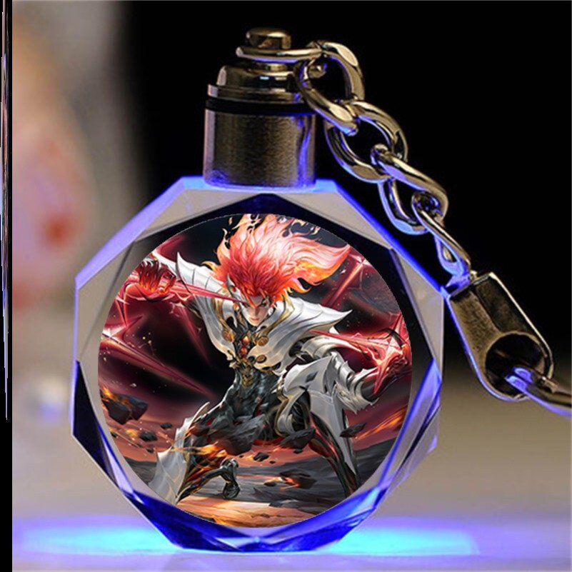 王者荣耀水晶王者荣耀水晶钥匙扣挂件黄忠怒海争锋亚连落雪白狼蔬乡物语曦玄引