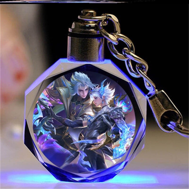 王者荣耀水晶王者荣耀水晶挂件钥匙扣闺蜜定制韩信街头霸王明世隐夜落电台男女
