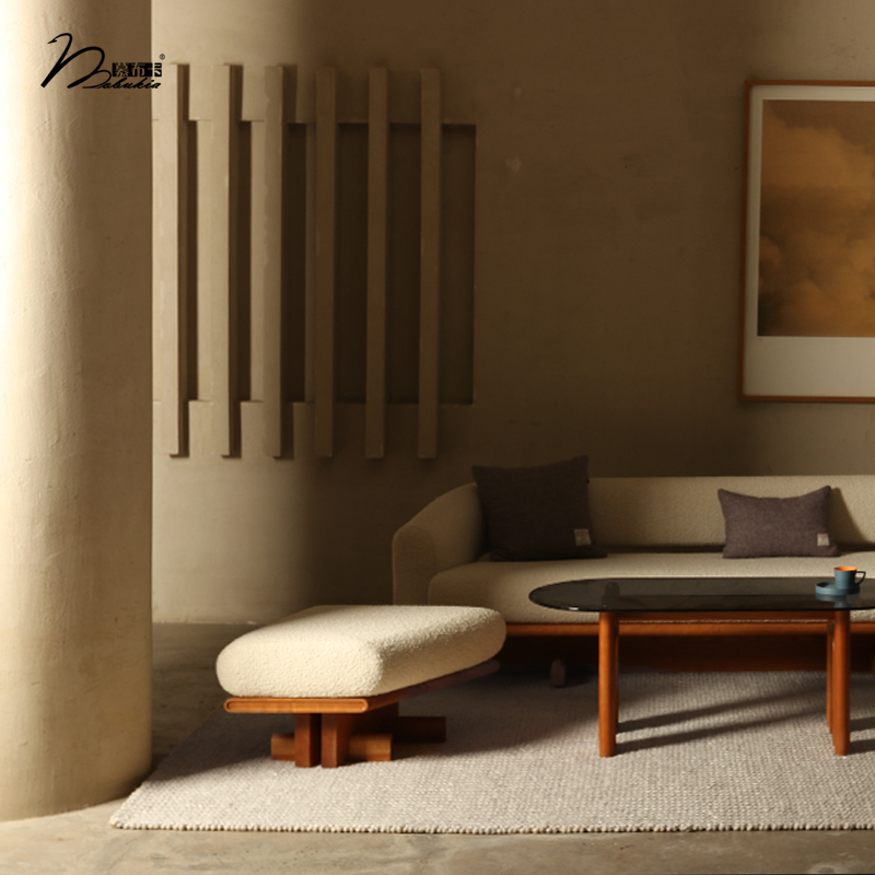 慕布卡印度羊毛地毯进口生态轻奢奶油侘寂风无胶毯客厅现代简约