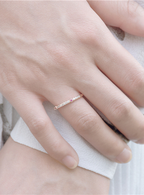 超细微镶皓石日韩风指环配饰尾戒